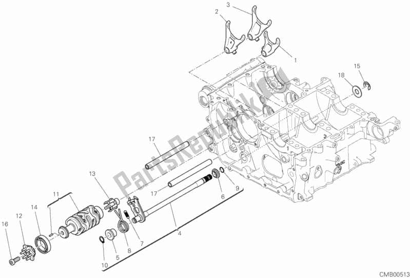 Todas as partes de Shift Cam - Garfo do Ducati Superbike Panigale V4 S USA 1100 2019